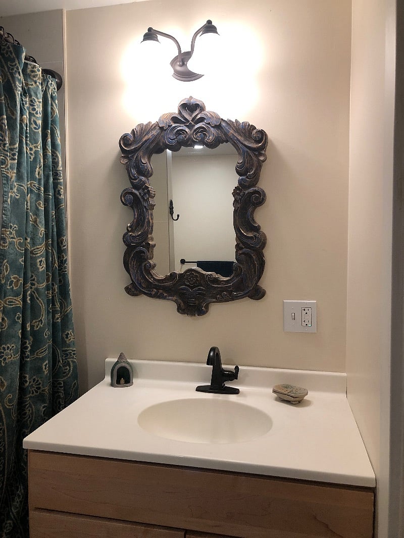 The bathroom vanity