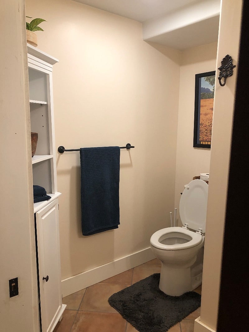 The bathroom!