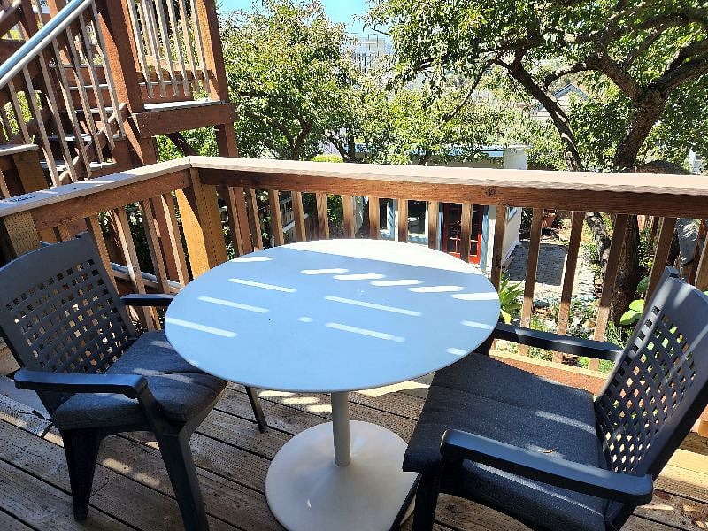 Downstairs deck area and outside seating