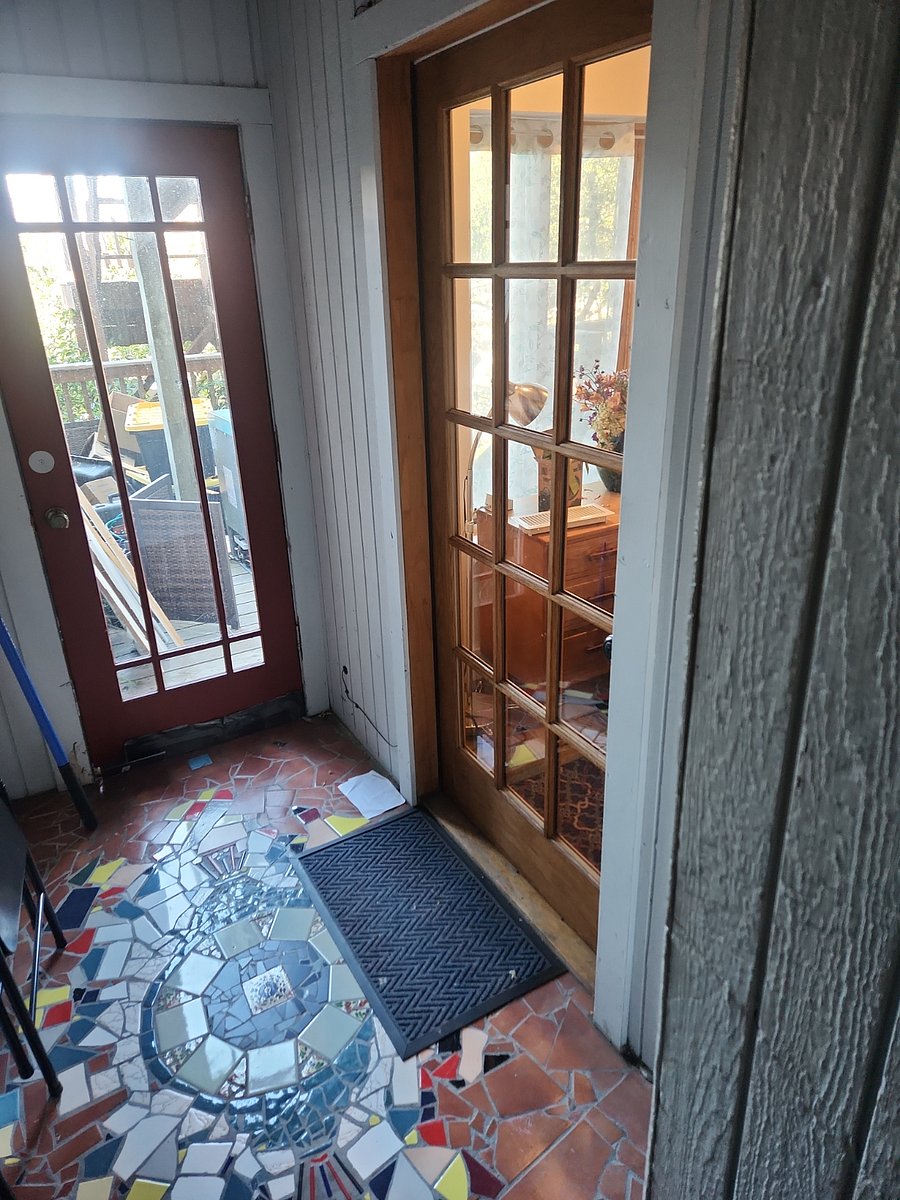 Downstairs front door.