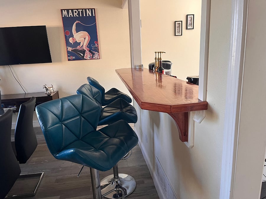 Bar top seating.
