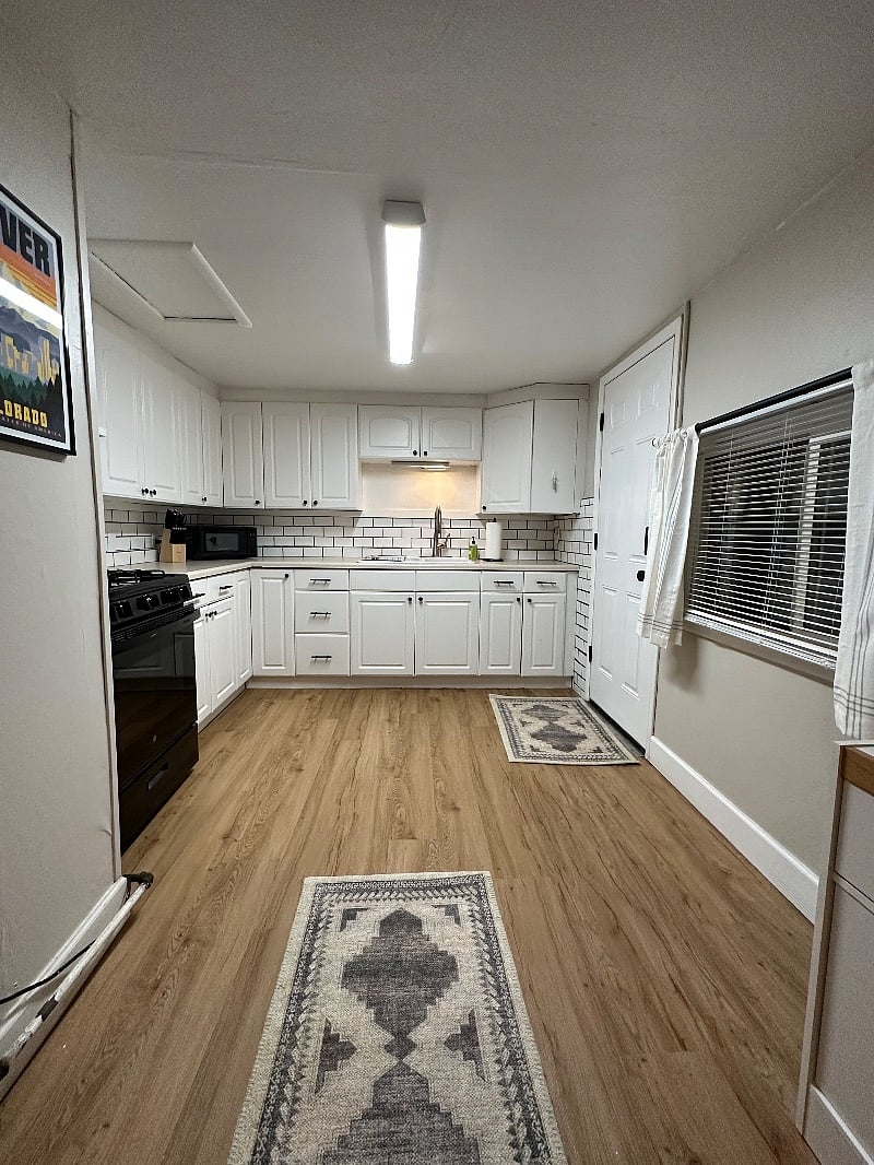 Fully stocked Kitchen with brand new electric stove and new microwave