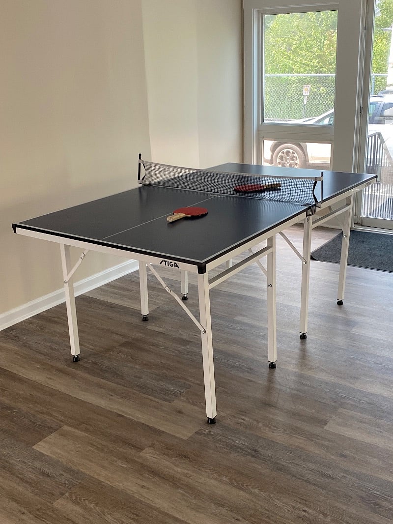 Ping pong table in the common room