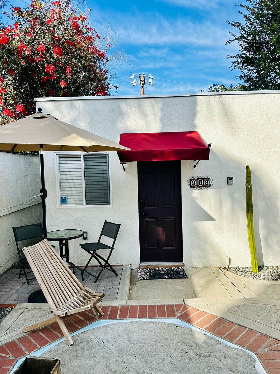 Front Entrance to Casita Cactus. Lovely patio to enjoy early fresh mornings.