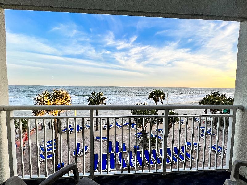 Private balcony overlooking the ocean