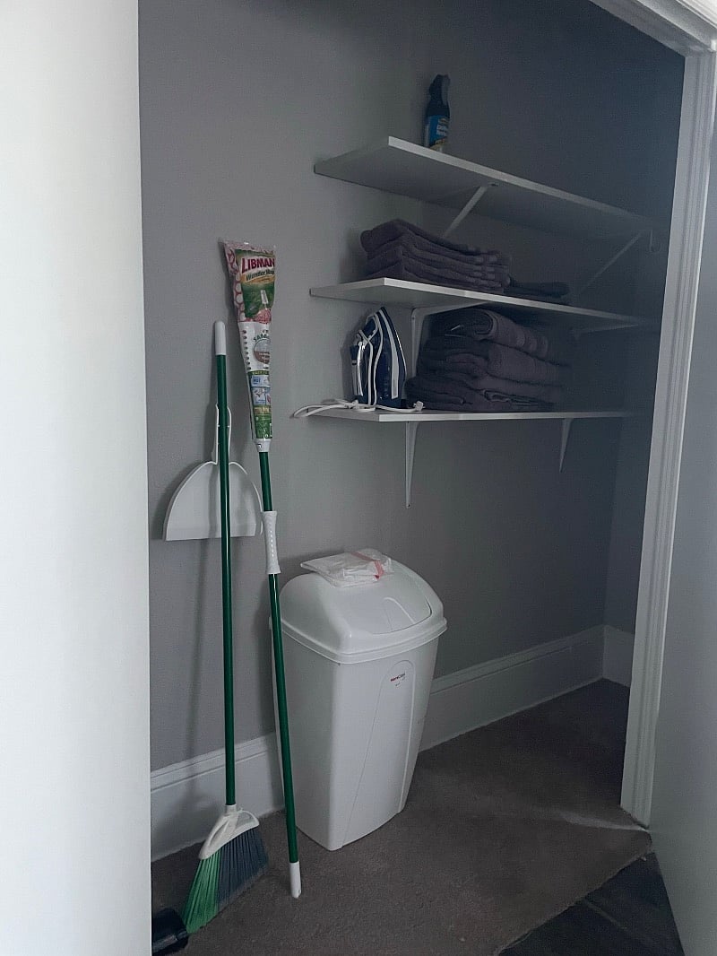 Off the dining area is a huge storage closet for extra storage. 