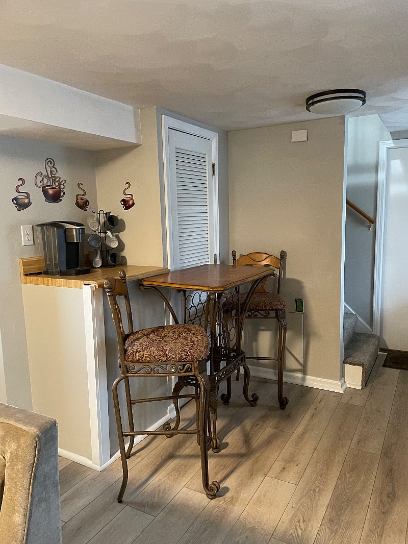 Small dining area in kitchen