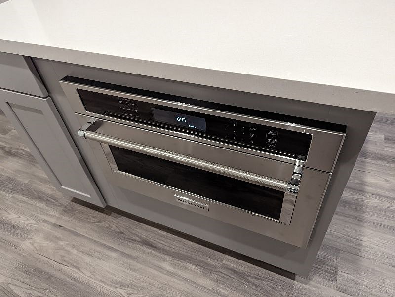 KitchenAid Microwave built into Island.