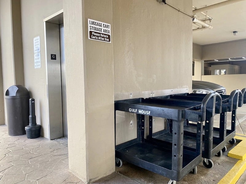 cart available for transporting belongings and groceries