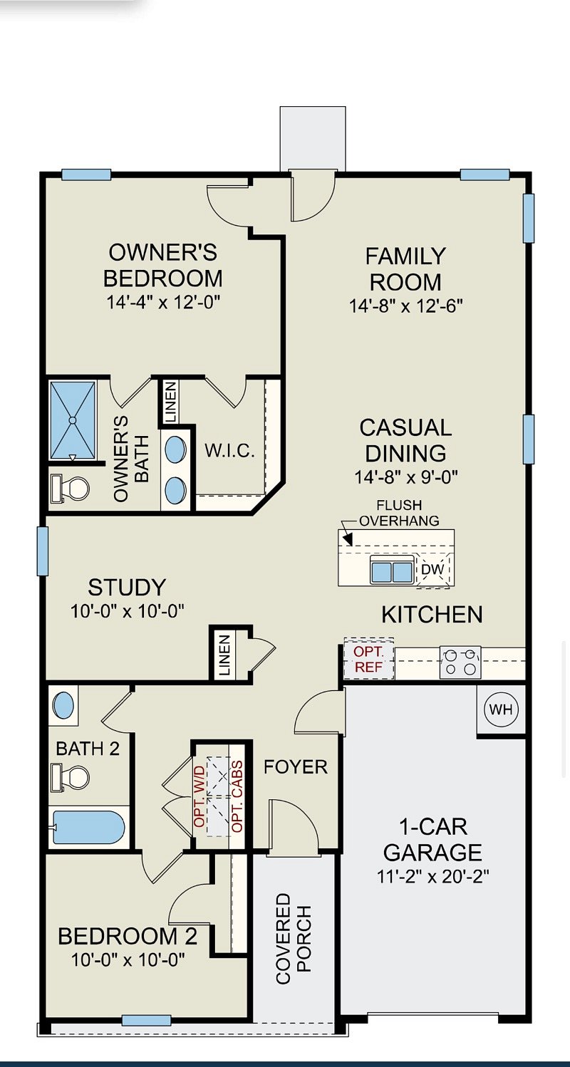 Floor plan with 3rd bedroom/office