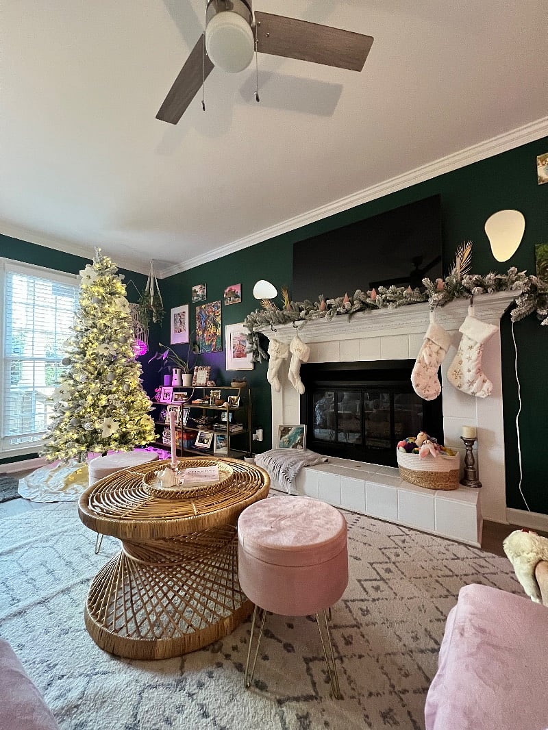 Living room at Christmas time 