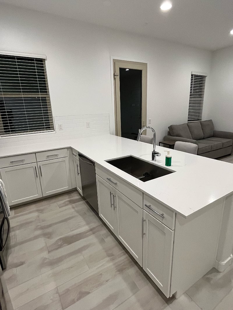 Granite countertops, undermount sink and dishwasher
