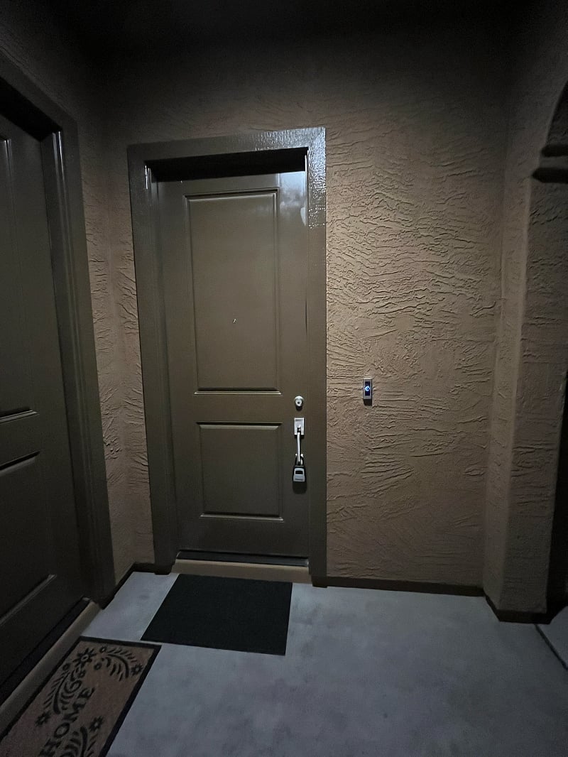 Private entrance to rental unit (on the right). Door on the left is to owner's house.