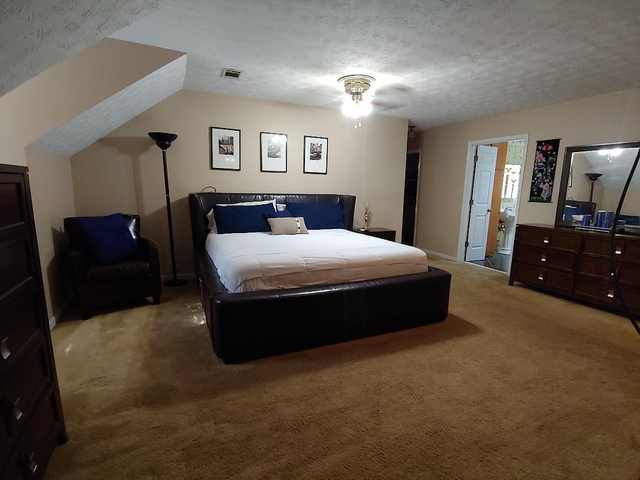 Master bedroom king size bed