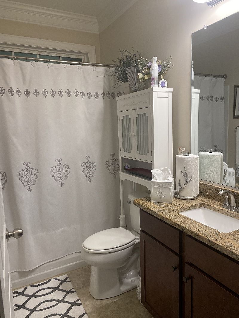 Full Bathroom with tub, shower, bidet and storage.
Linen closet immediately outside of bathroom with a supply of sanitized wash cloths and towels