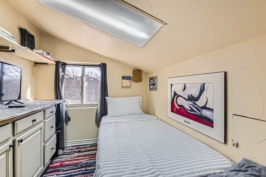 Natural light abounds in the second bedroom.