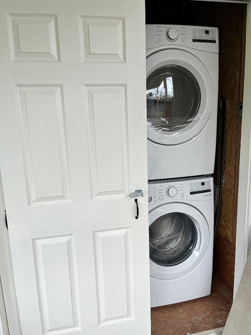 stacked washer dryer.