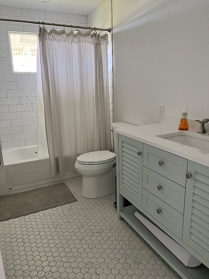 Mirror will be mounted above sink.
