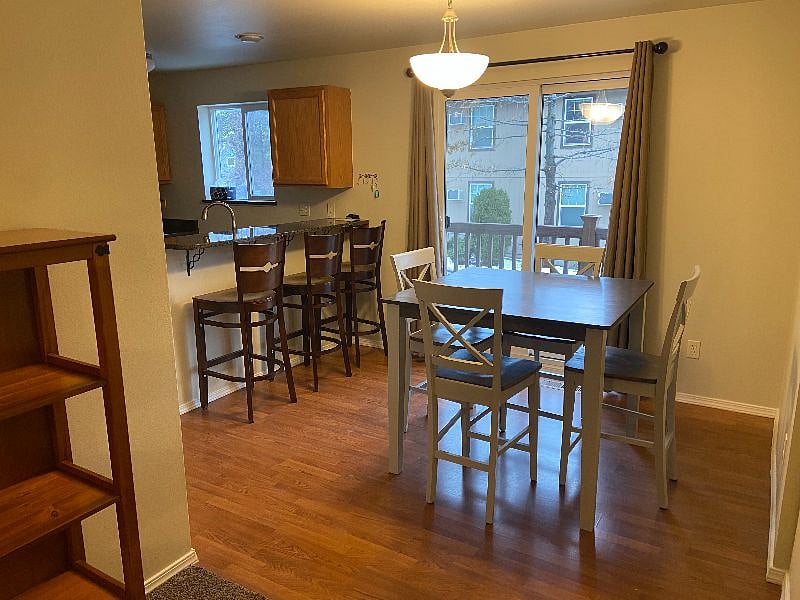 dining room and slider to the balcony