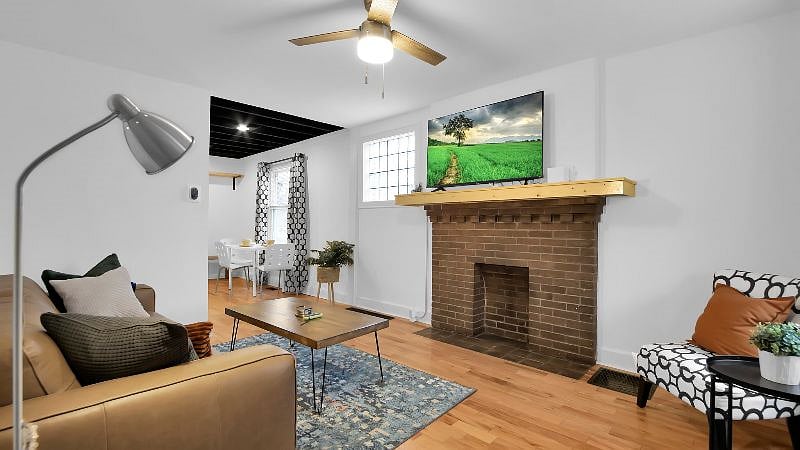 Living room with Roku TV