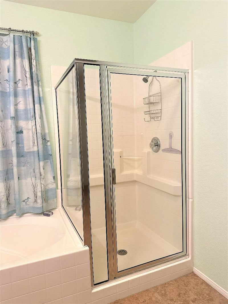 Shower in master bedroom
