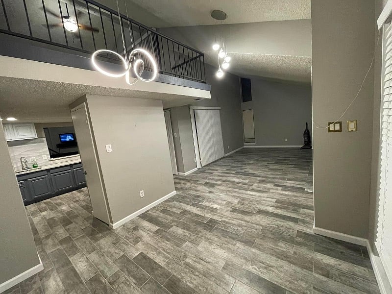 Entry/front living room and dining room