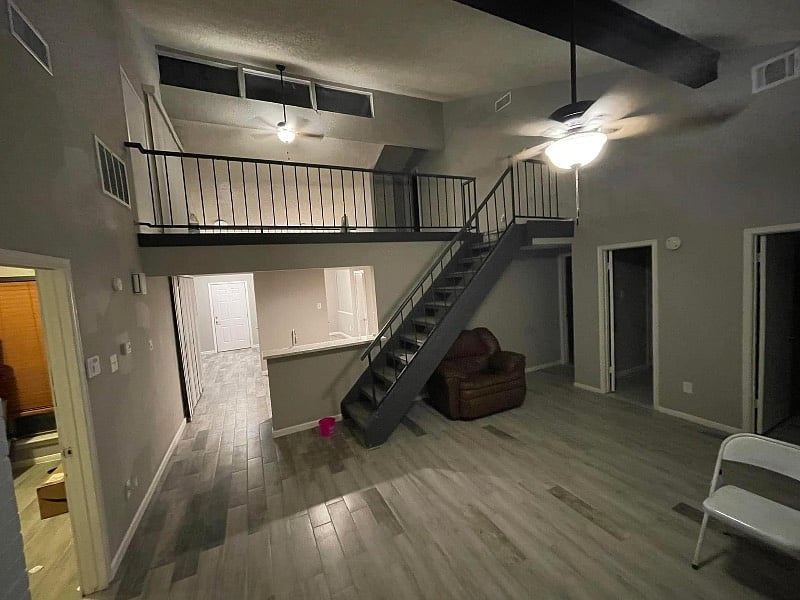 Family room and upper level den area