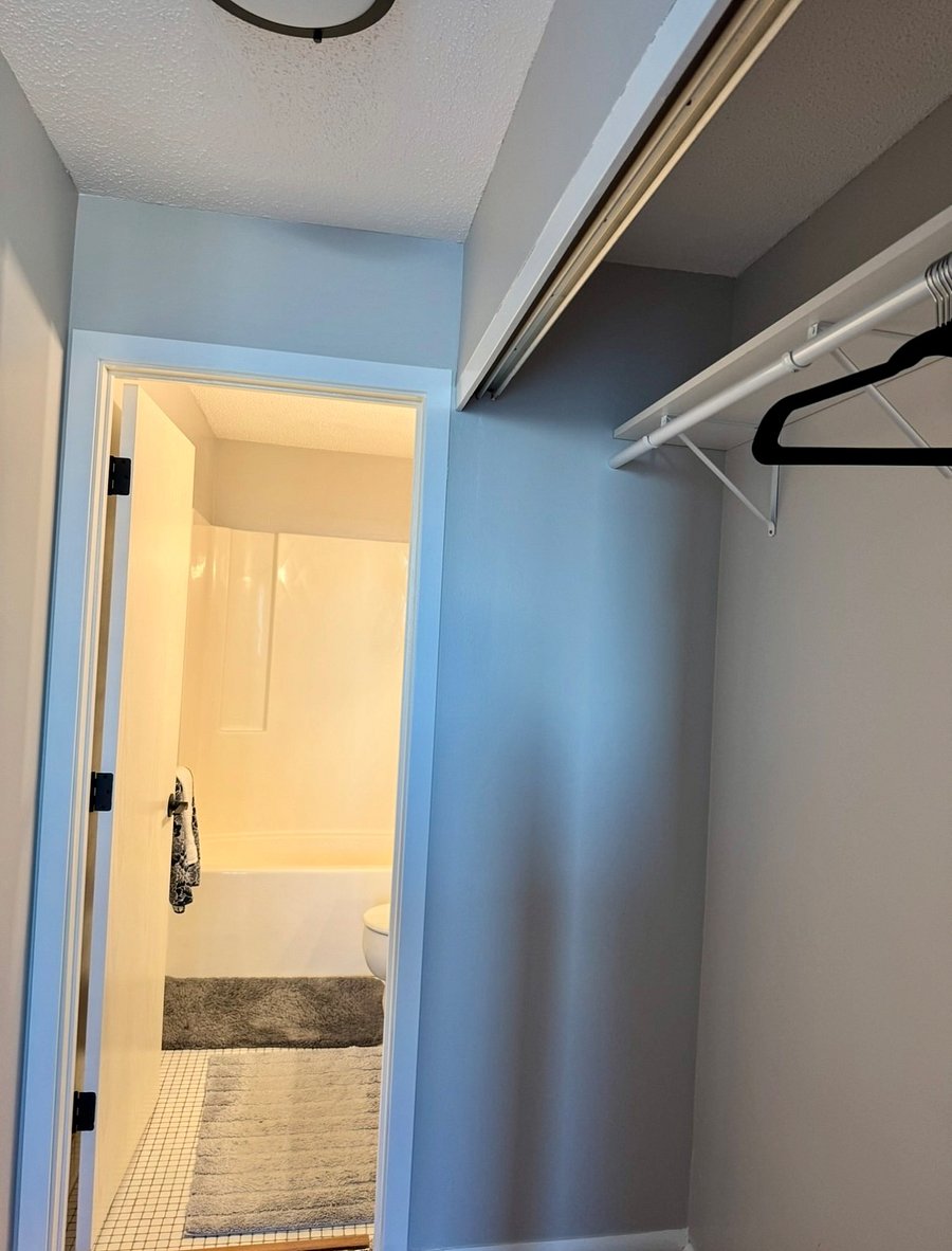 Double closets in the master suite