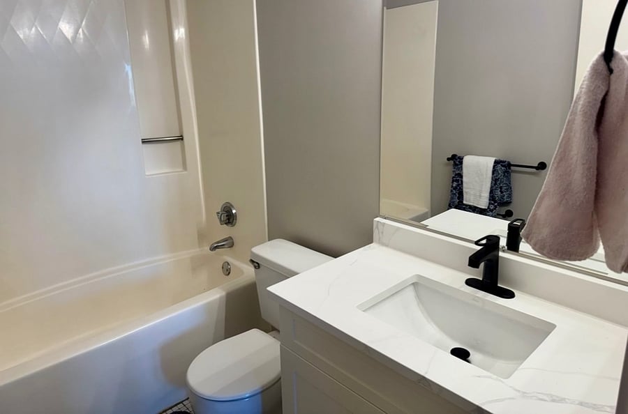 Master bathroom with tub/shower combo