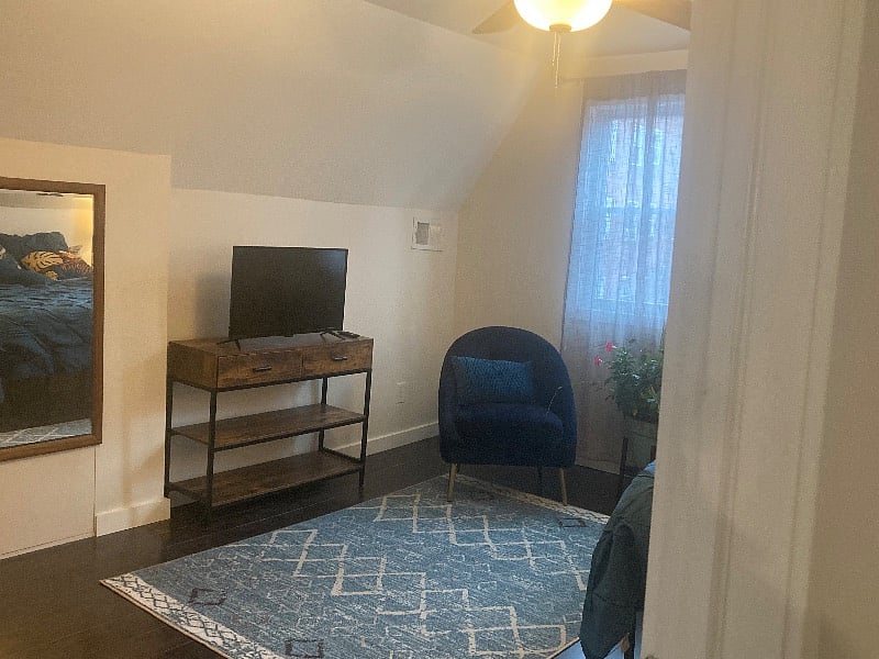 bed and television