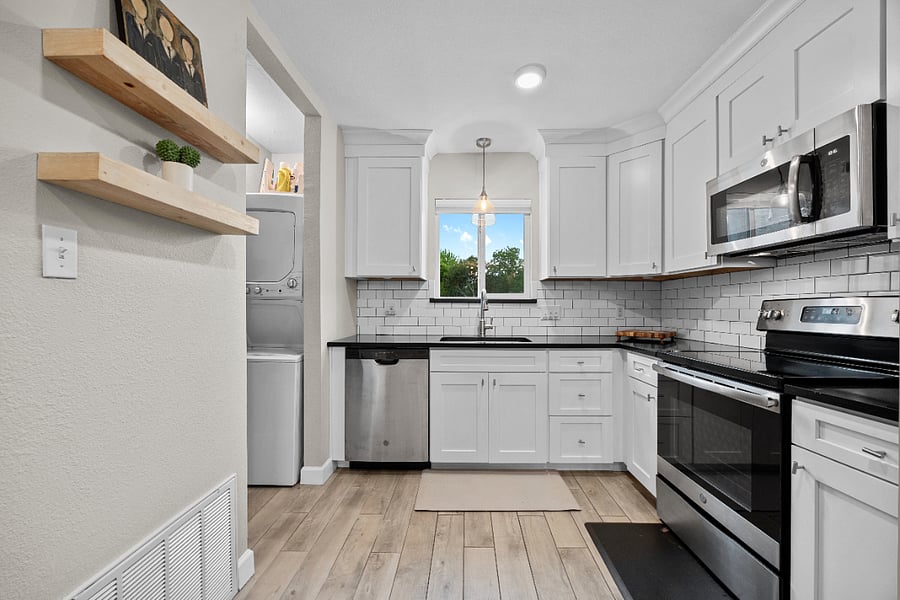 In-unit washer/dryer included. Note: Industrial-sized washers/dryers are also available to residents for a fee.