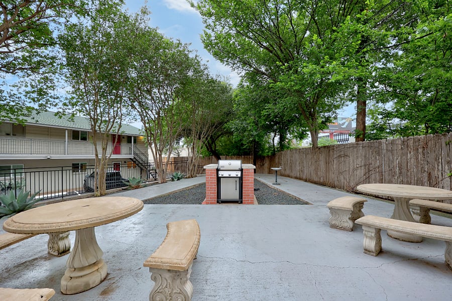 Community space complete with a gas grill