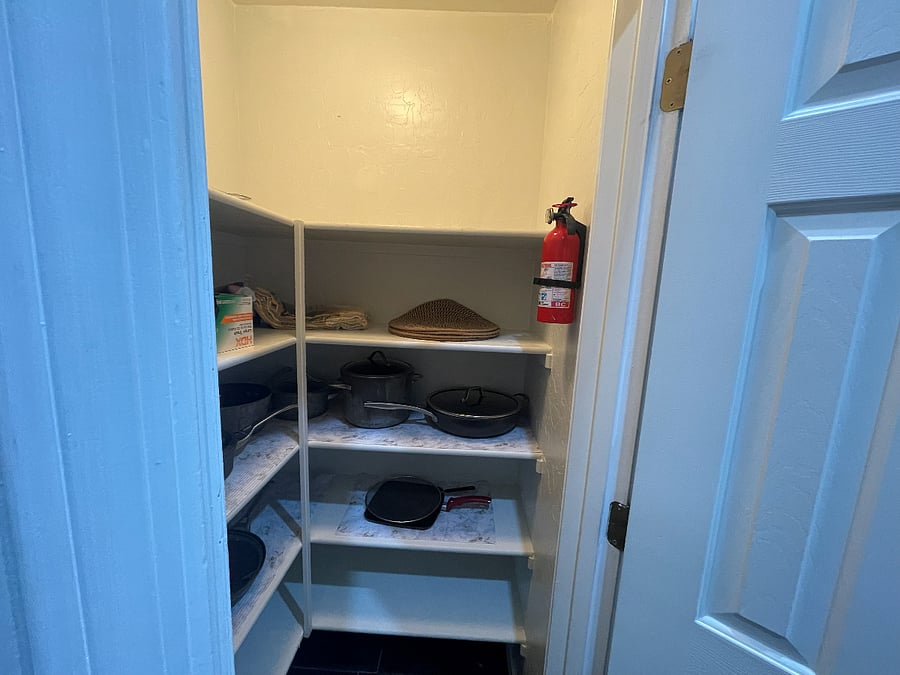 fire extinguisher in pantry