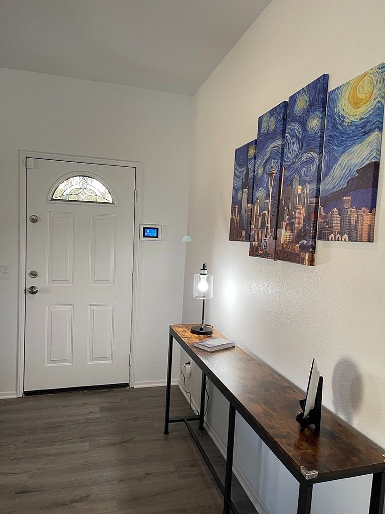 Entry to the Common area - Great room includes living room, dining room, and kitchen.