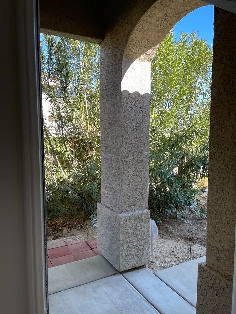 Well lit covered entrance