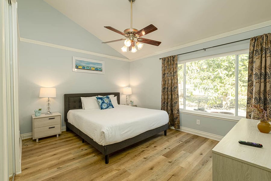 King bed in master bedroom