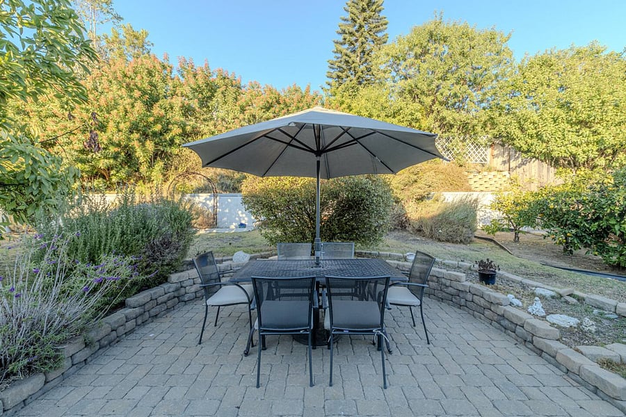 Private backyard and outdoor sitting area