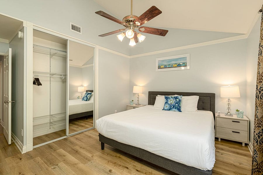 King bed in master bedroom