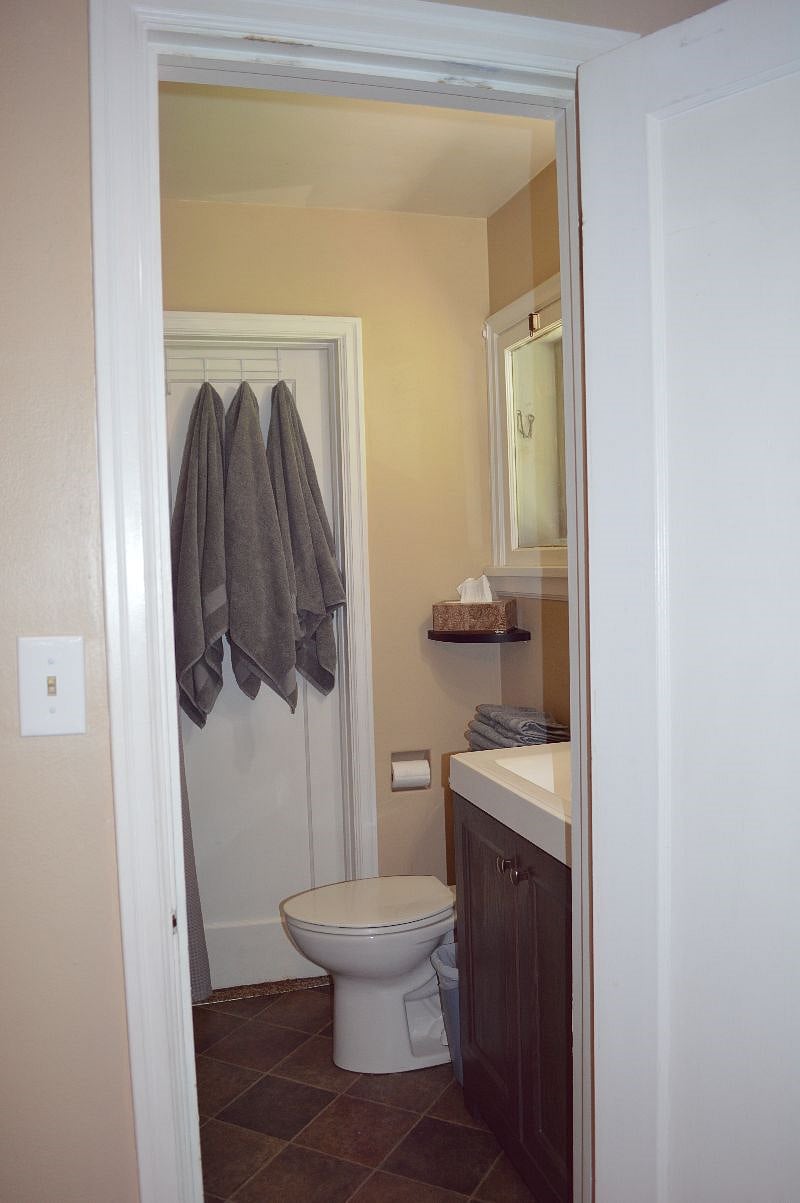 Full bath with tub & shower.
