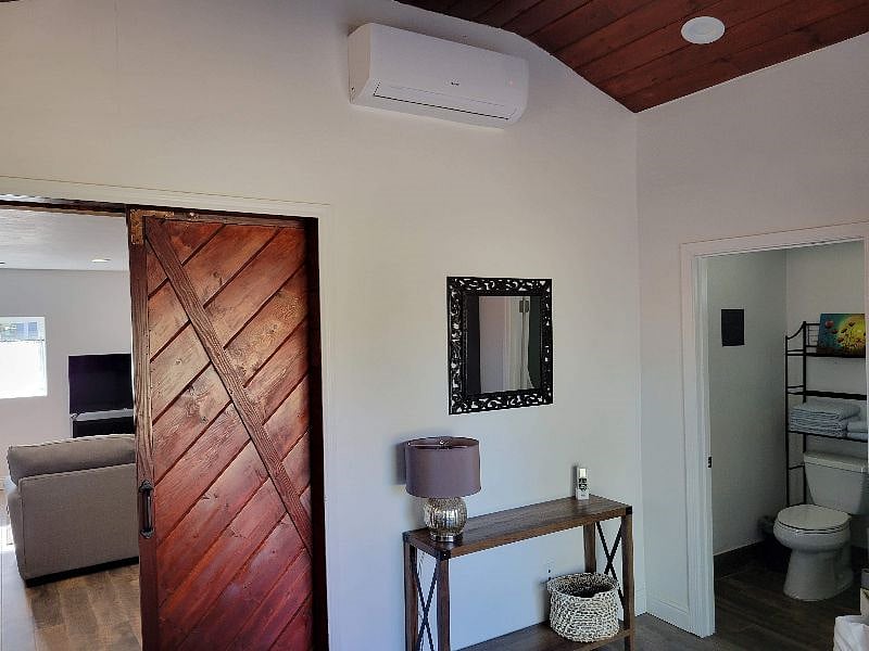 Barn door from bedroom to living area