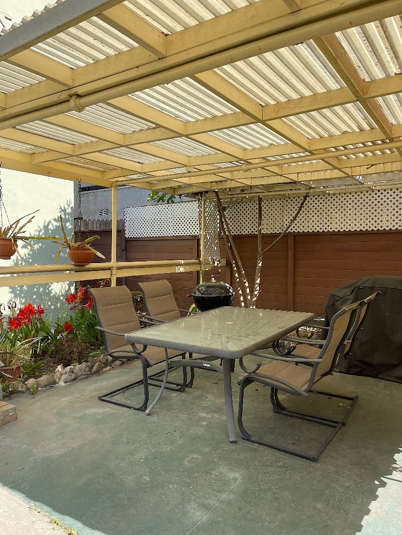 Shared backyard dining area 