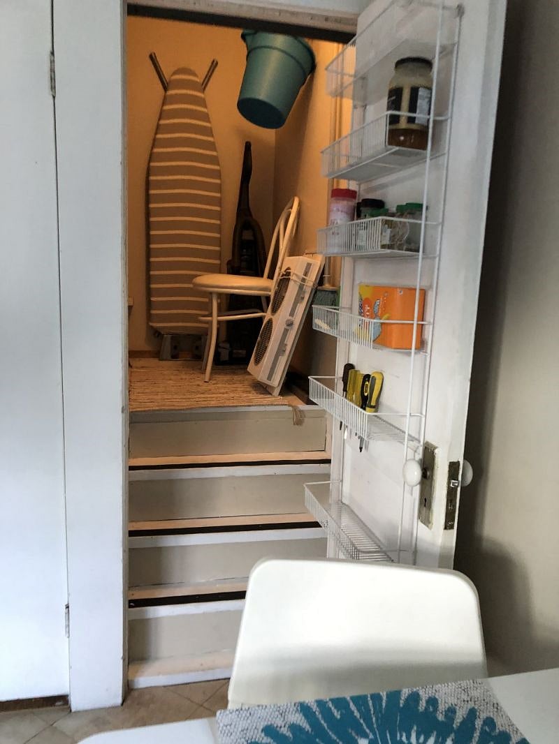 Kitchen closet/attic entrance.