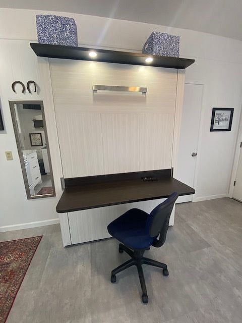 With the Murphy bed stowed away, you have a desk and chair for work and plenty of extra space in the apartment!