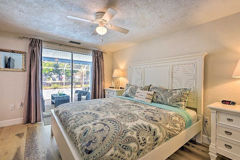 Master bedroom with beautiful view.