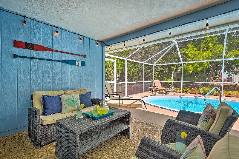 Kick your feet up and enjoy your favorite cold beverage on the covered lanai.