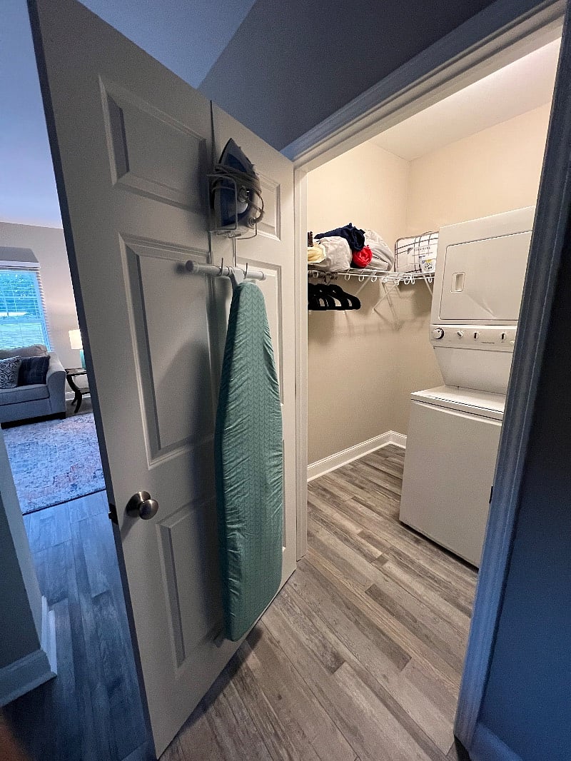 Full size ironing board and iron