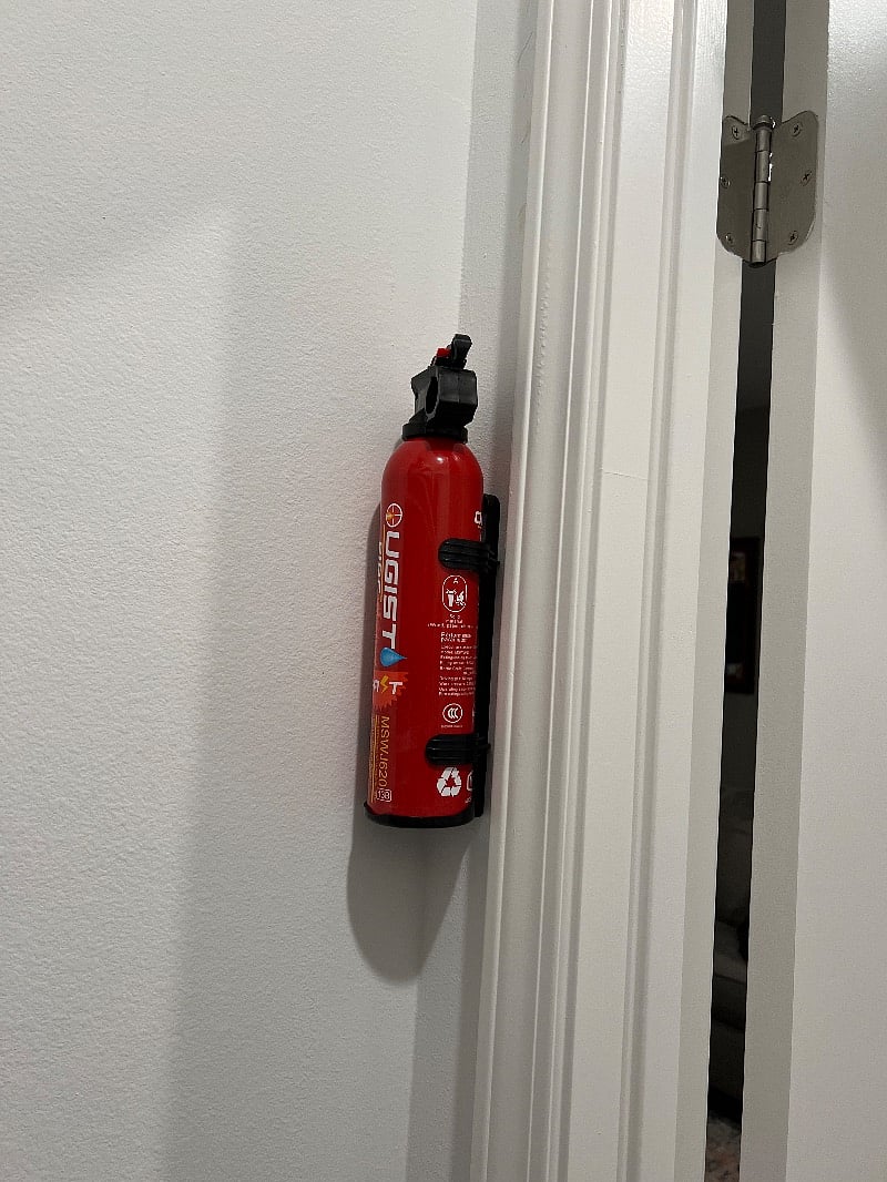 Fire extinguisher and fire blanket