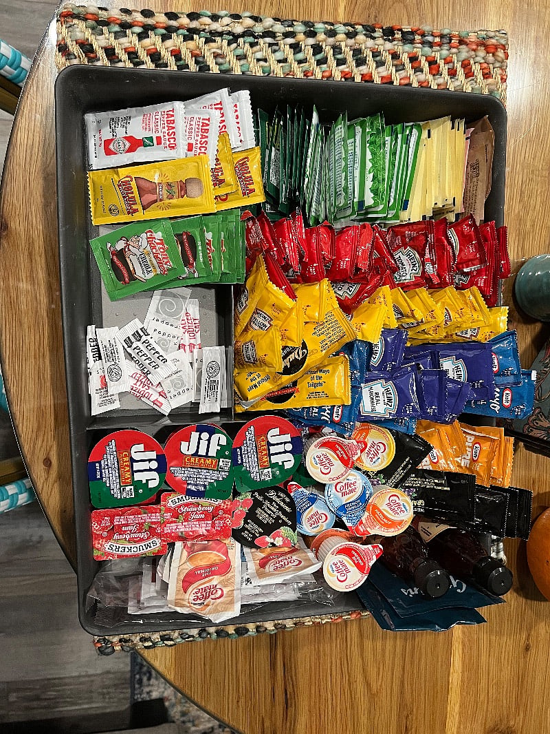 Extensive condiments provided