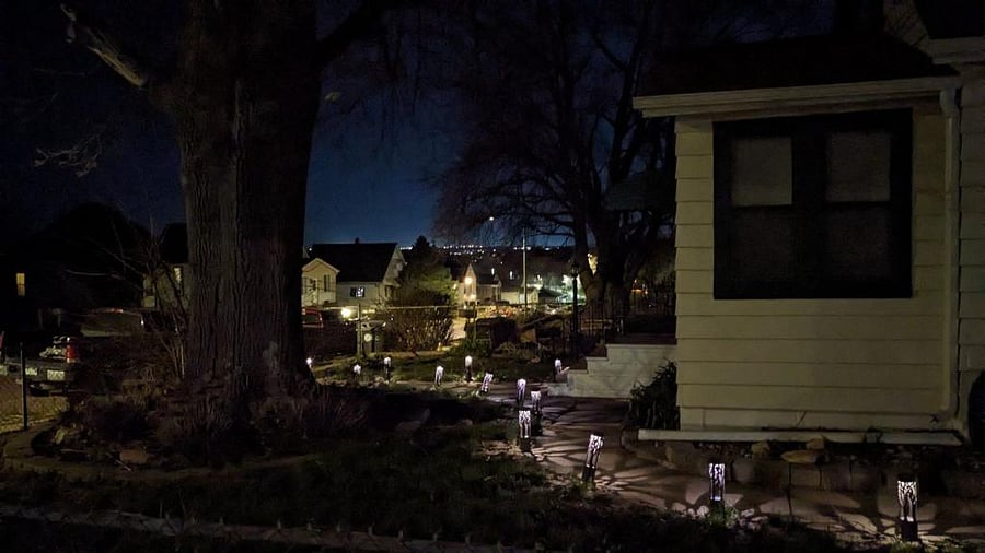 Garden path at night