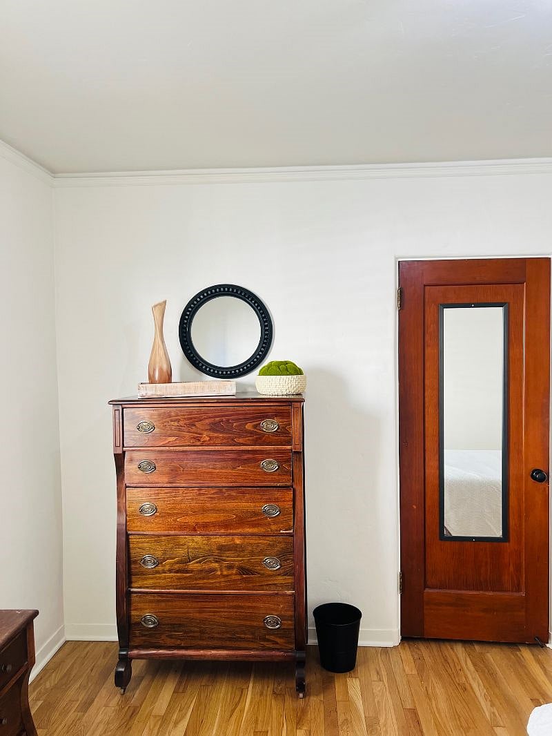 Large dresser and closet for storage in second bedroom